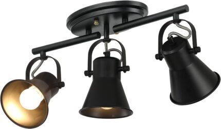 SEEBLEN 3-Lights Ceiling Track Lighting Fixtures Can Used for Mirror Front Wall Lights, Adjustable Ceiling Spotlight 3-Light Vanity Lamp