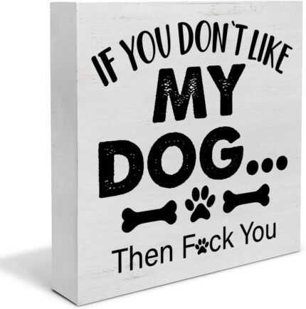 Rustic Dog Wooden Box Decor - Desk Sign & Wall Decoration Gift for Dog Lovers