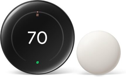 Google Nest Learning Thermostat (4th gen) + Nest Temperature Sensor (2nd gen) - Obsidian