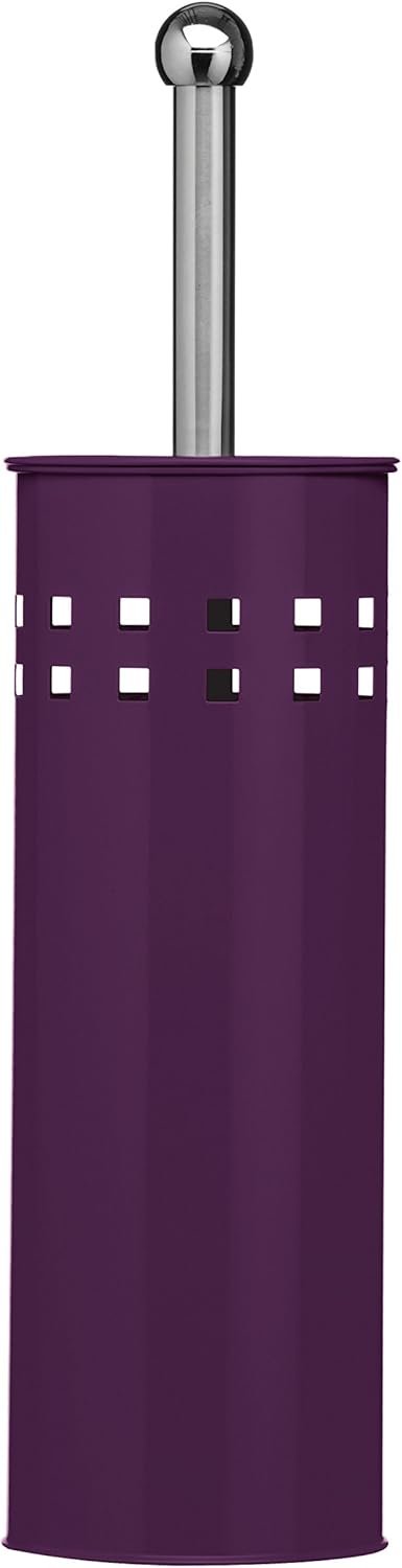 Premier Housewares Toilet Brush and Holder - Purple,H38 x W10 x D10cm