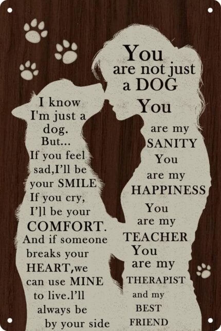 Funny Retro Metal Tin Sign I Know I'M Just A Dog Bathroom Decor Poster Wall Art Vintage For Man Cave For Living Room Wall Home Decor 8x12 In