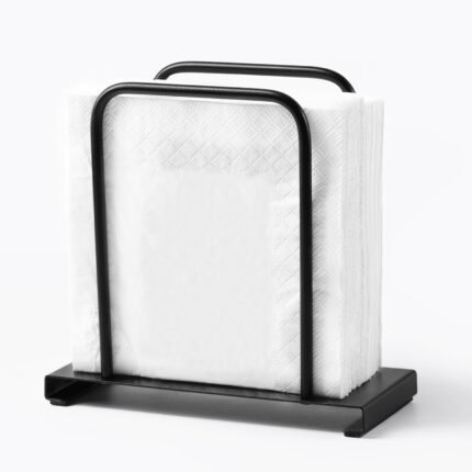Napkin Holder, Modern Standing Paper Napkin Holders for Kitchen Dining Table, Metal Napkin Storage for All Dining Room Decors, Black