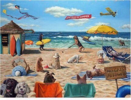 Trademark Fine Art IC01535-C3547GG Dog Beach by Lucia Heffernan, 35x47, Multiple