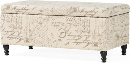 Christopher Knight Home Parisian Storage Ottoman, French Script