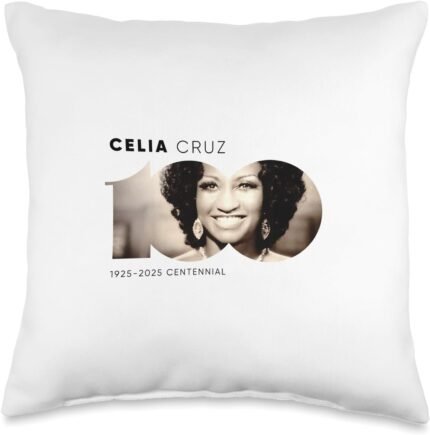 Amazon Exclusive Celia Cruz Centennial Logo Throw Pillow