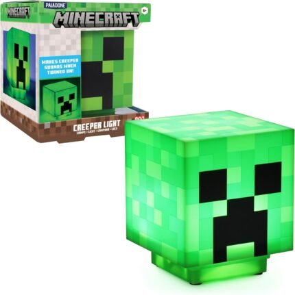 Paladone Minecraft Creeper Desk Light with Official Creeper Sounds, Handheld Night Light for Kids Room or Gamer Décor - Licensed Minecraft Gifts