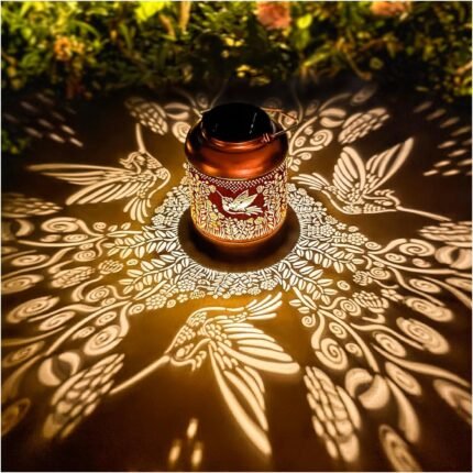 Christmas Gifts for Women Hummingbird Solar Lanterns Outdoor Waterproof Hanging Solar Lights Hummingbird Gifts Metal Bird Decorative LED Lanterns for Yard, Patio, Lawn, Pathway, Garden Decor