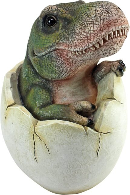 Design Toscano QM2728000 Baby Tyrannosaurus Rex Dino Egg Statue,Full Color